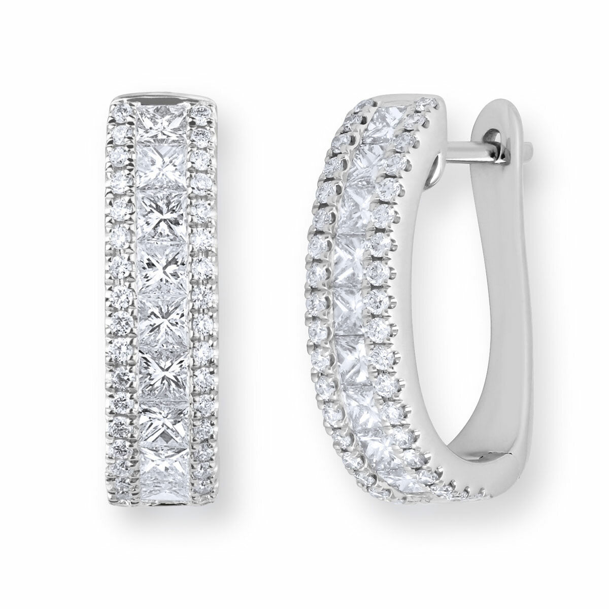 Costco 1.52ctw diamond hoop earrings 18ct white gold - British product
