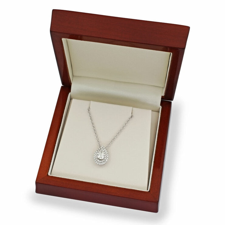 diamond pendant pear and round brilliant cut 0.58ctw, UK version