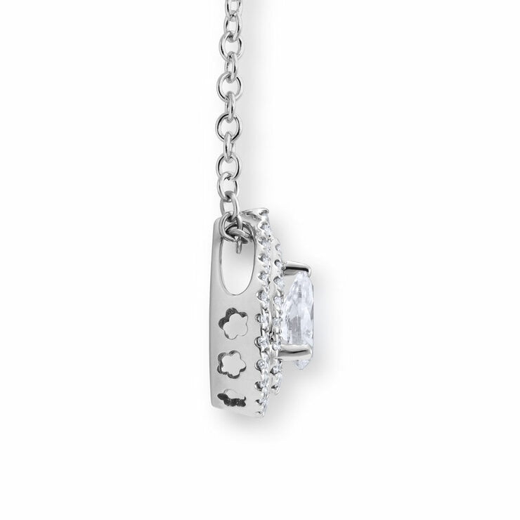 diamond pendant pear and round brilliant cut 0.58ctw, UK version