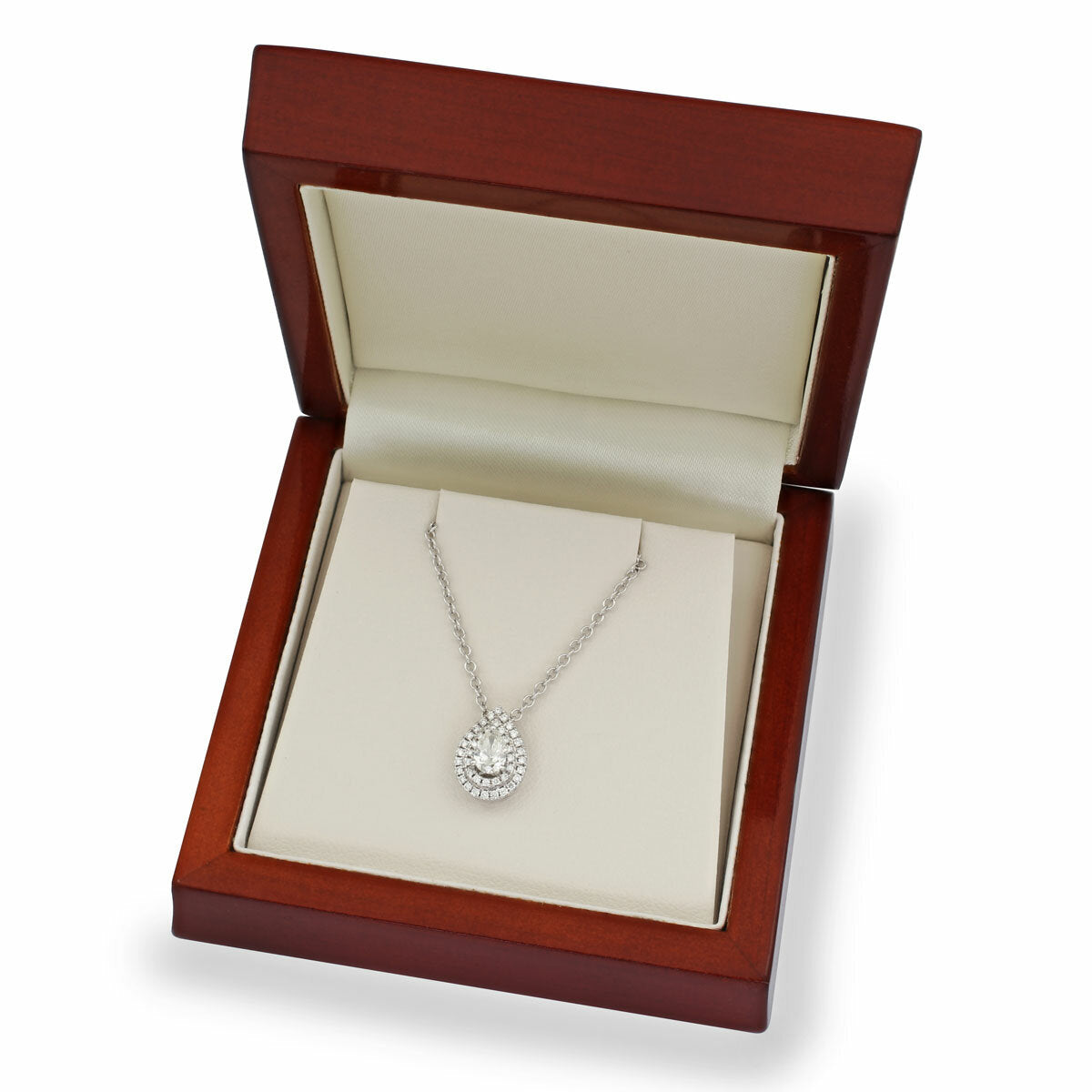 diamond pendant pear and round brilliant cut 0.58ctw, UK version