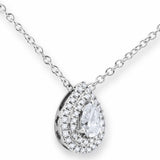 diamond pendant pear and round brilliant cut 0.58ctw, UK version