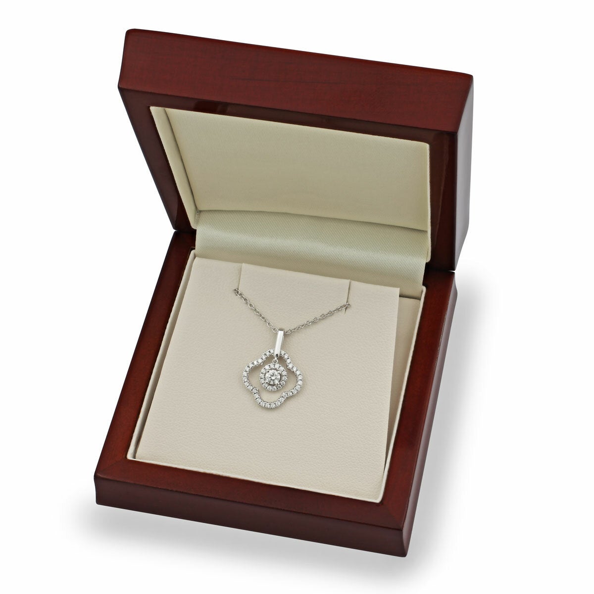 Costco round brilliant diamond pendant 0.38ct 18ct white gold, imported from the UK
