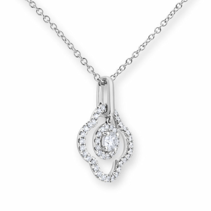 Costco round brilliant diamond pendant 0.38ct 18ct white gold, imported from the UK