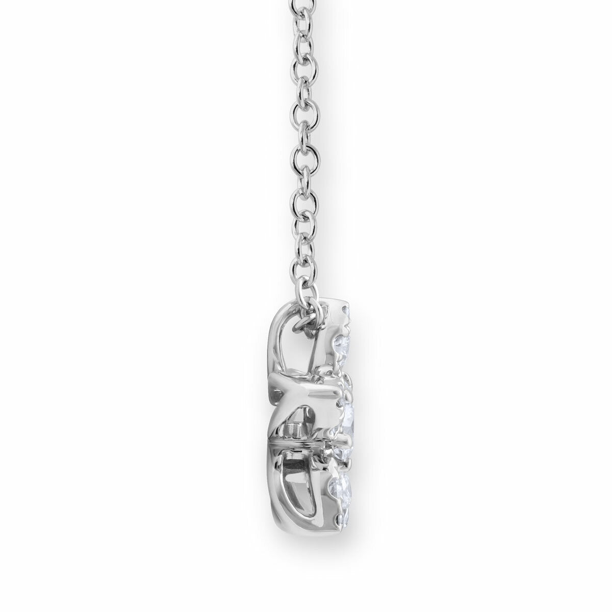 Round brilliant cut diamond pendant 0.34ctw 18ct white gold, imported from the UK
