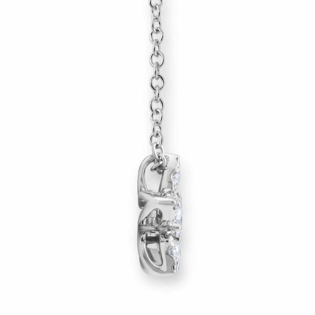 Round brilliant cut diamond pendant 0.34ctw 18ct white gold, imported from the UK