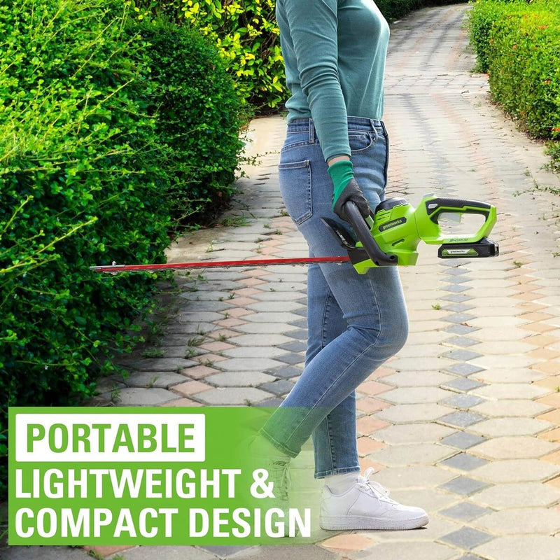 Greenworks cordless brushless hedge trimmer 61cm (British brand)