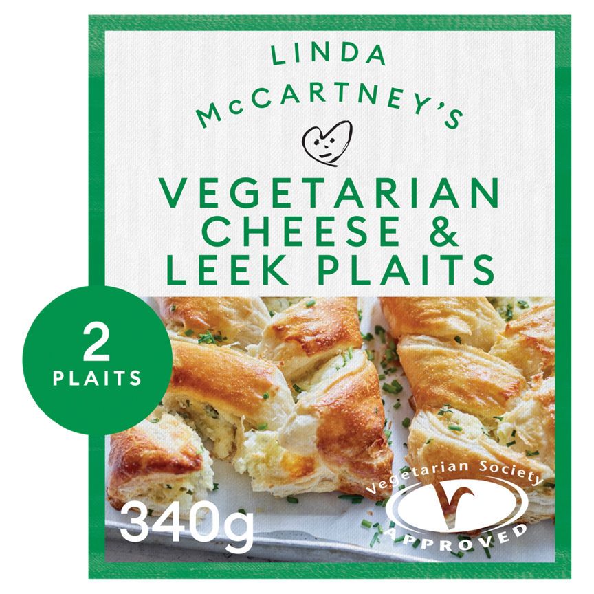 Linda McCartney's 2 Vegetarian Cheese &amp; Leek Plaits 340g