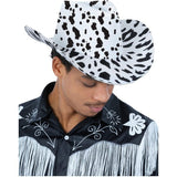 Smiffys cow print cowboy hat with cord - British product