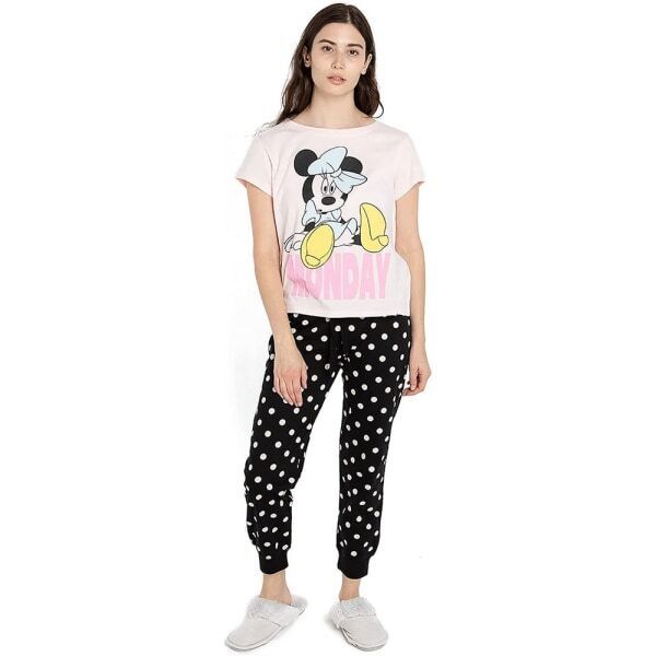 Disney Womens Monday Minnie Mouse Long Pyjama Set (M) GOODS Superdrug   