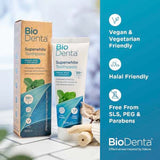 BioDenta Natural Whitening Toothpaste SUPERWHITE Vegan-3pk GOODS Superdrug   