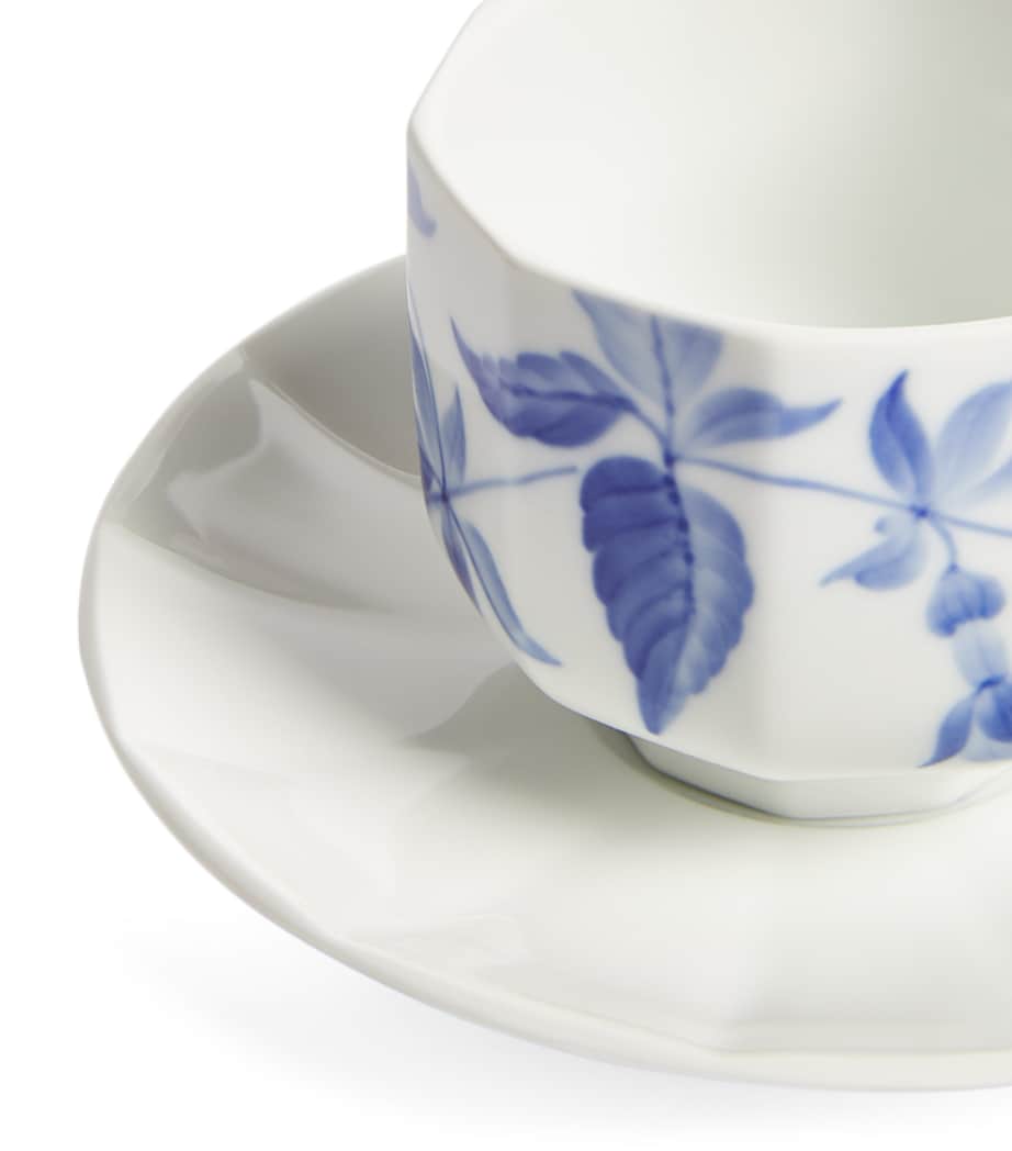 Fine Porcelain Floral Fuchsia Cup and Saucer Set 22cl