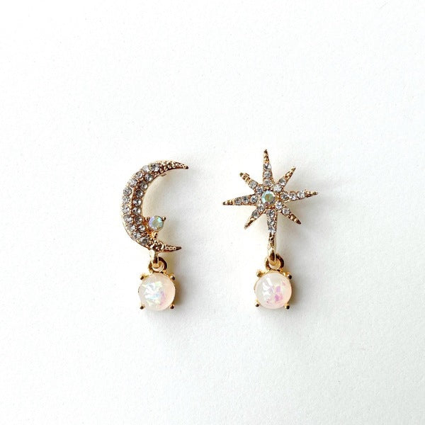 Luxe Tones Andromeda moon and star stud earrings (British brand)