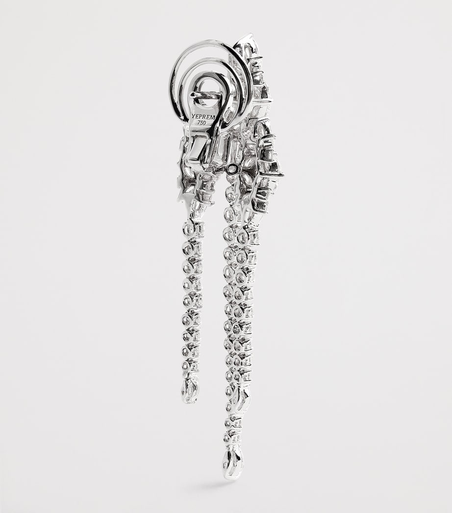 Yeprem white gold and diamond drop earrings (British brand)