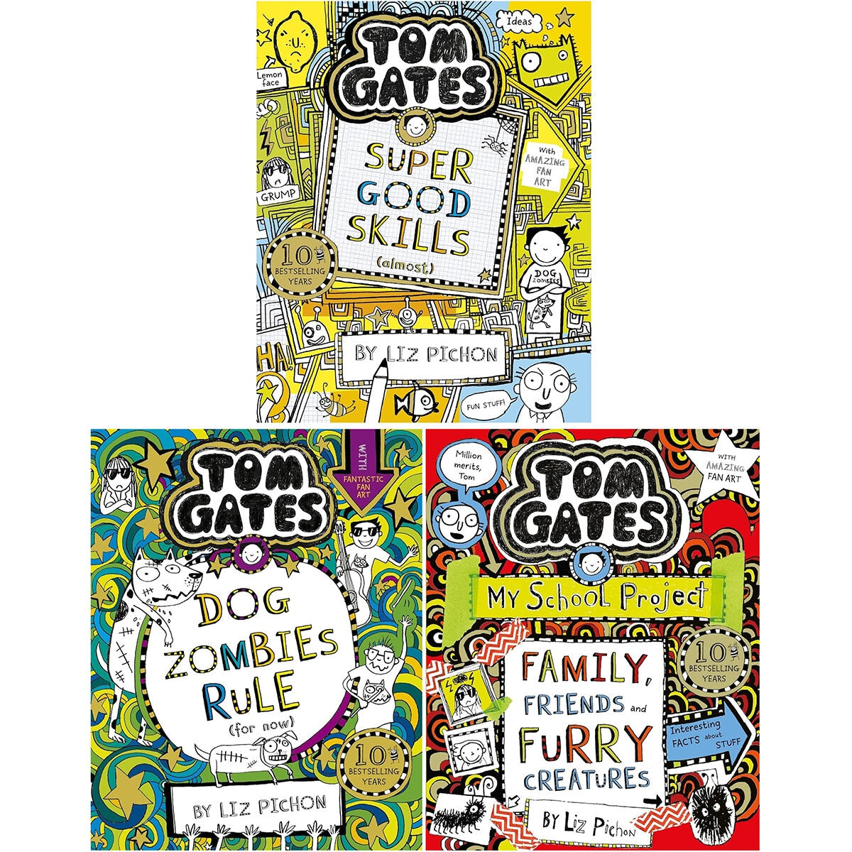Tom Gates book collection 3-book set, UK version