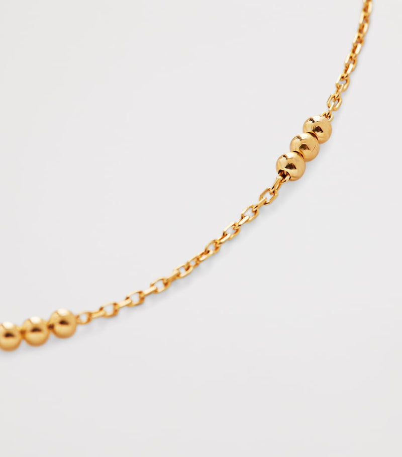 Monica Vinader triple beaded chain necklace 18kt gold vermeil - British product