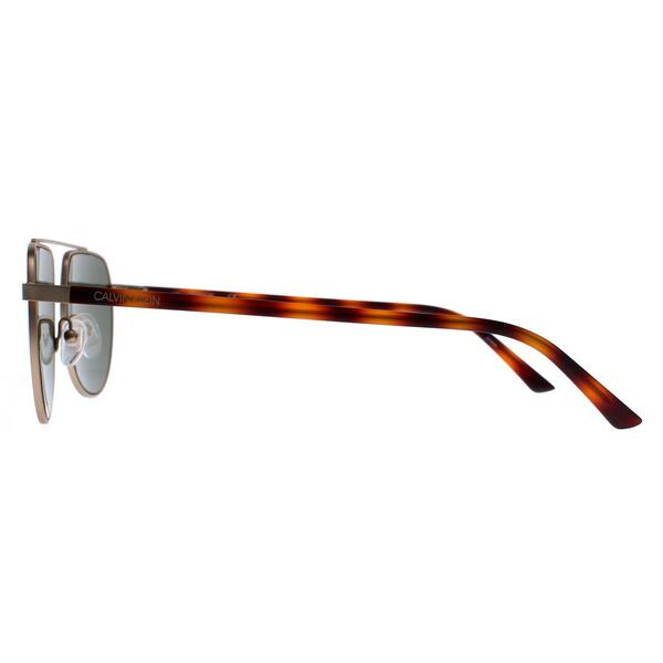 Calvin Klein men's aviator sunglasses matte light gold (British brand)