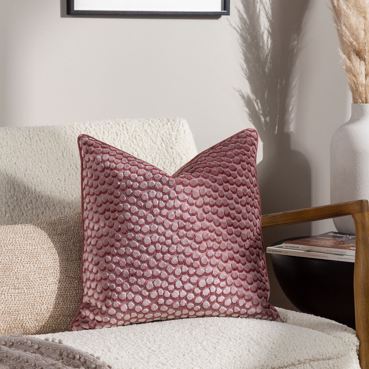 Furn Lanzo Velvet Feather Fill Cushion 2 Pack in 3 Colours, 45 x 45 cm