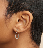 Astrid & Miyu white gold white topaz infinity hoop earrings (British brand)