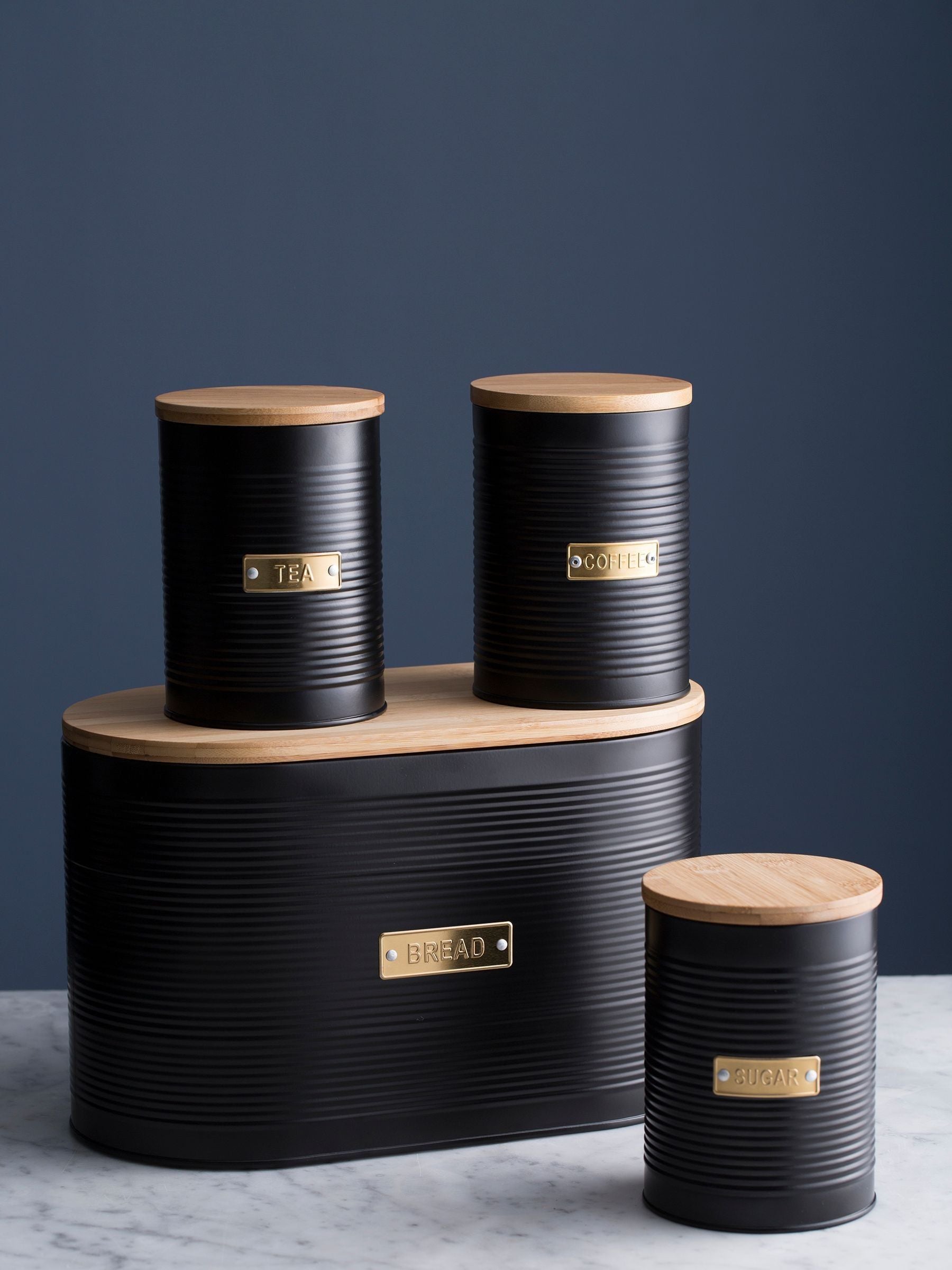 Typhoon Black Otto Tea, Coffee & Sugar Storage