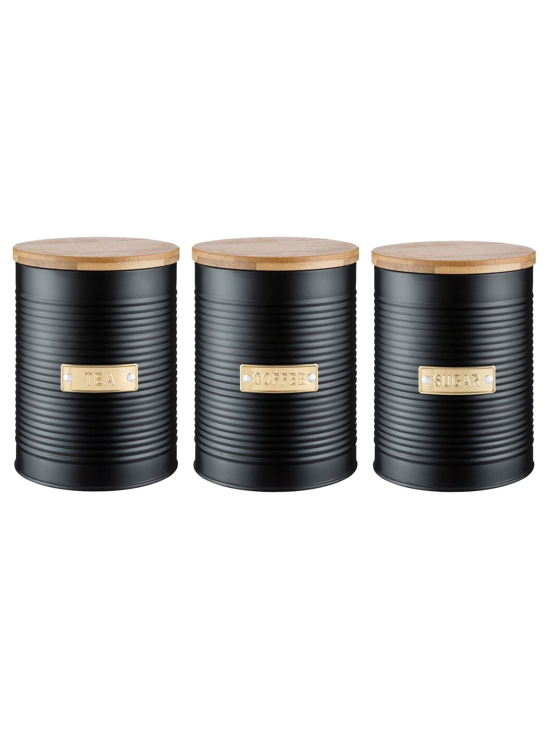 Typhoon Black Otto Tea, Coffee & Sugar Storage