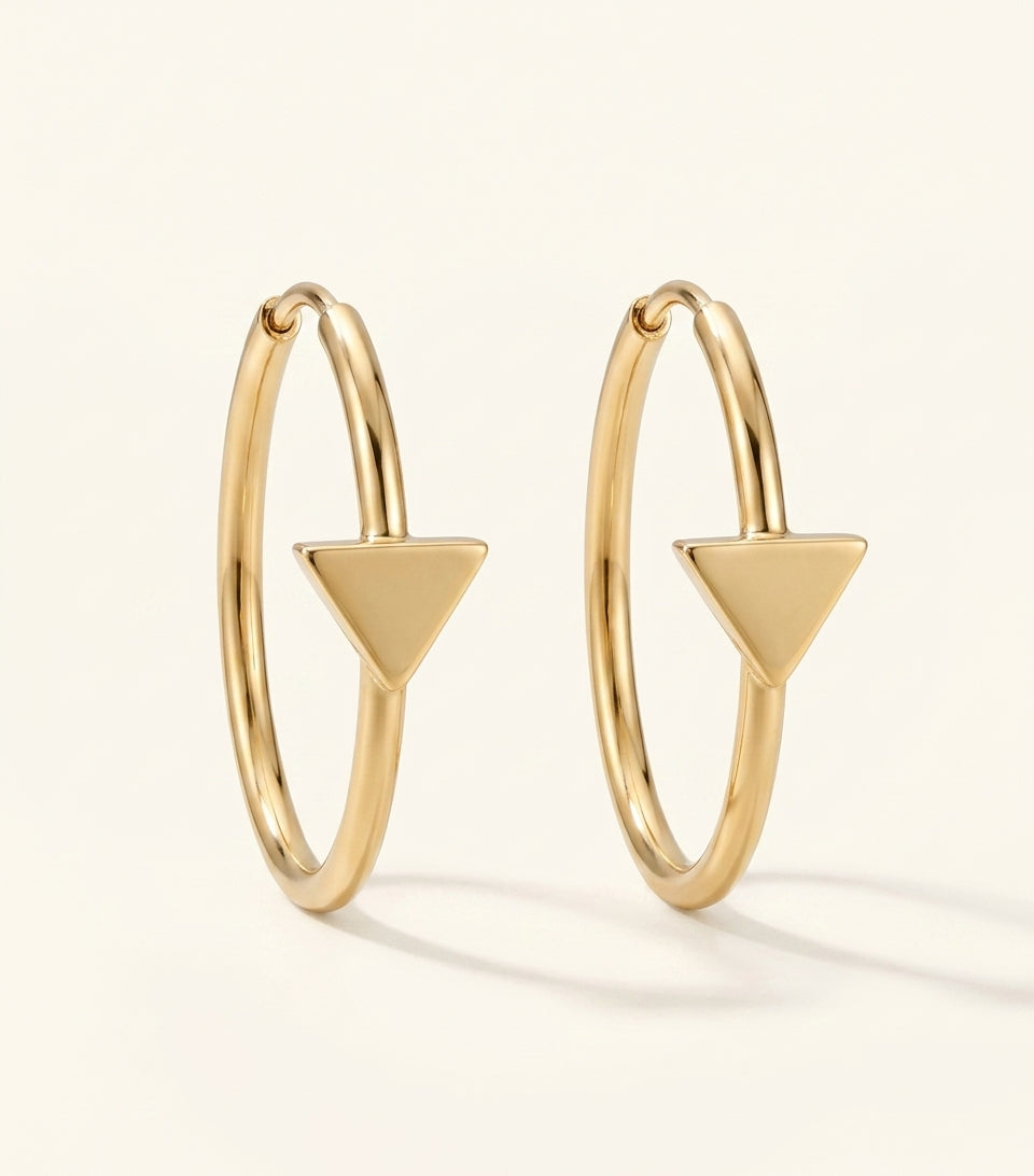 Prada triangle hoop earrings, UK version