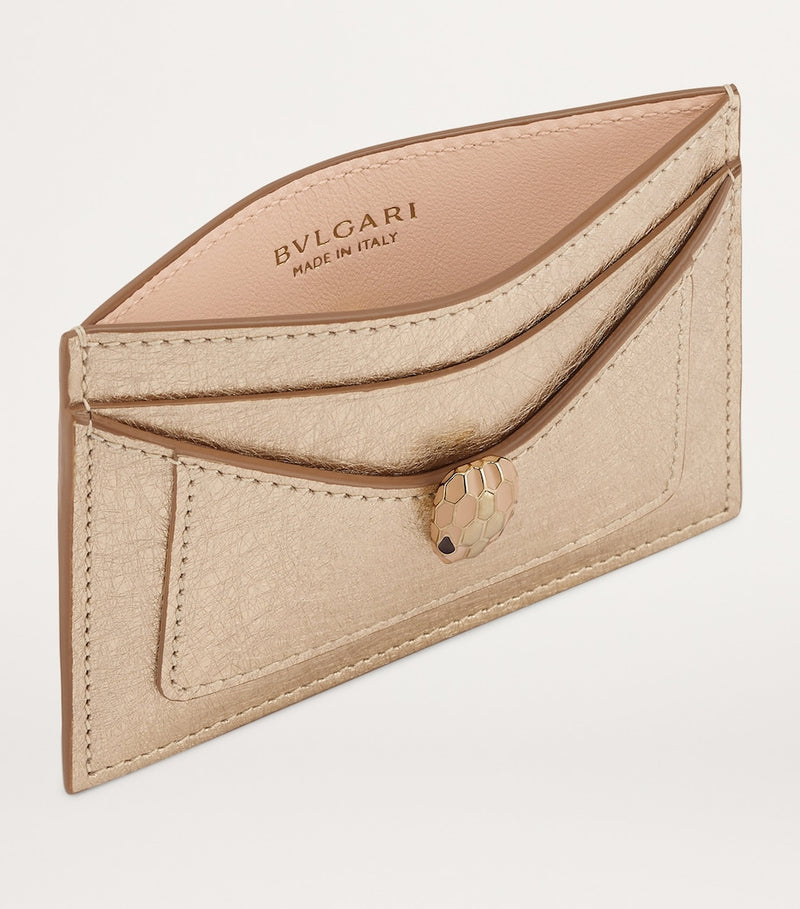Bvlgari Serpenti Forever card holder in metallic calf leather (British brand)