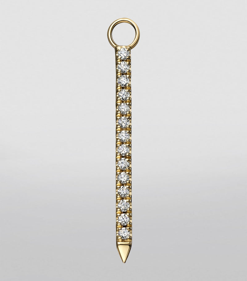 Maria Tash eternity bar charm diamond and sapphire 18mm, imported from the UK