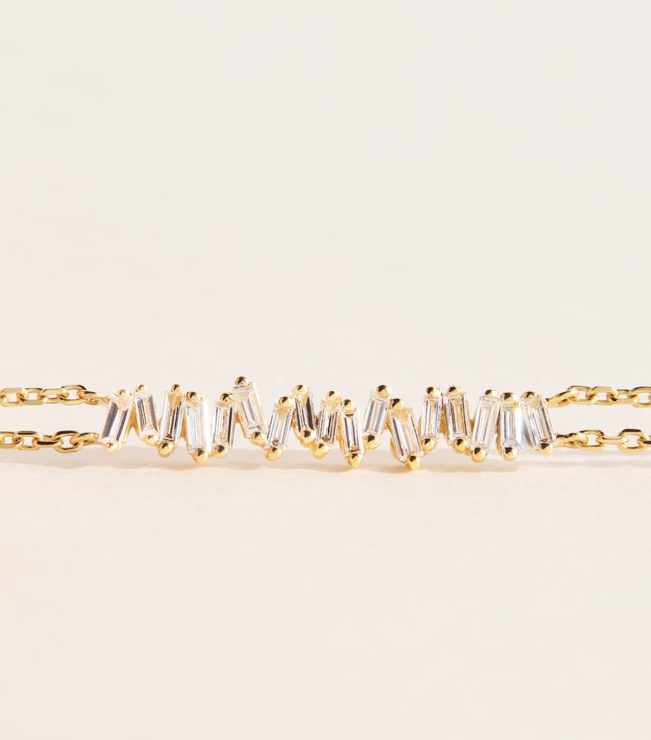 Suzanne Kalan yellow gold diamond classic bar bracelet - British product