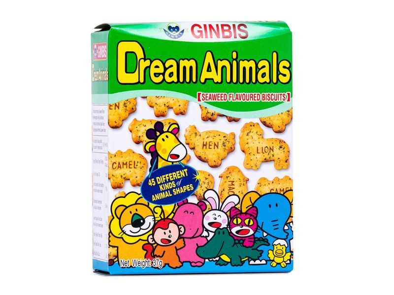 Ginbis Dream Animals biscuits seaweed flavour - British product