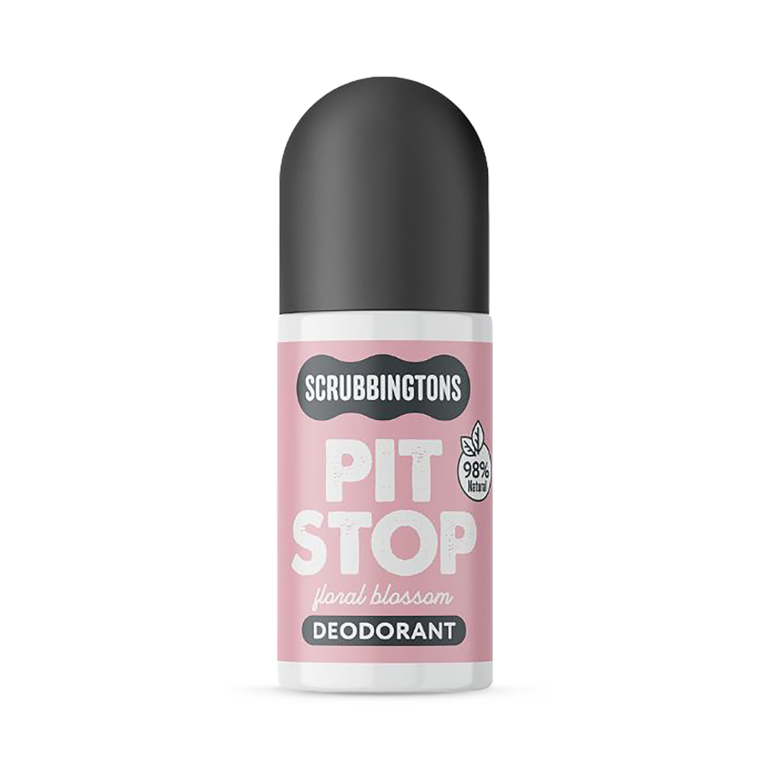 Scrubbingtons Pit Stop roll on deodorant floral blossom 75ml, imported from the UK