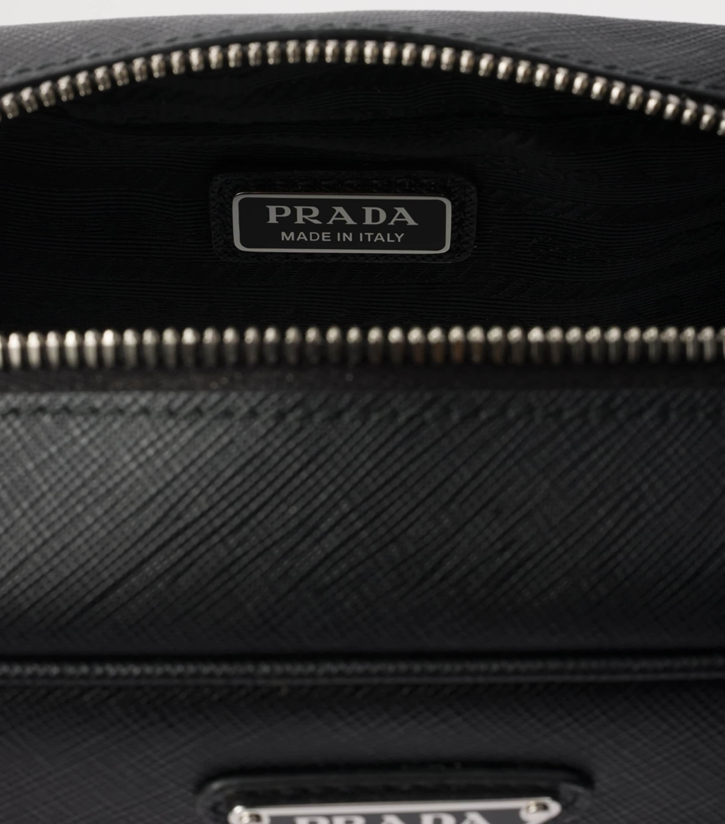 Prada Saffiano leather triangle pouch, imported from the UK