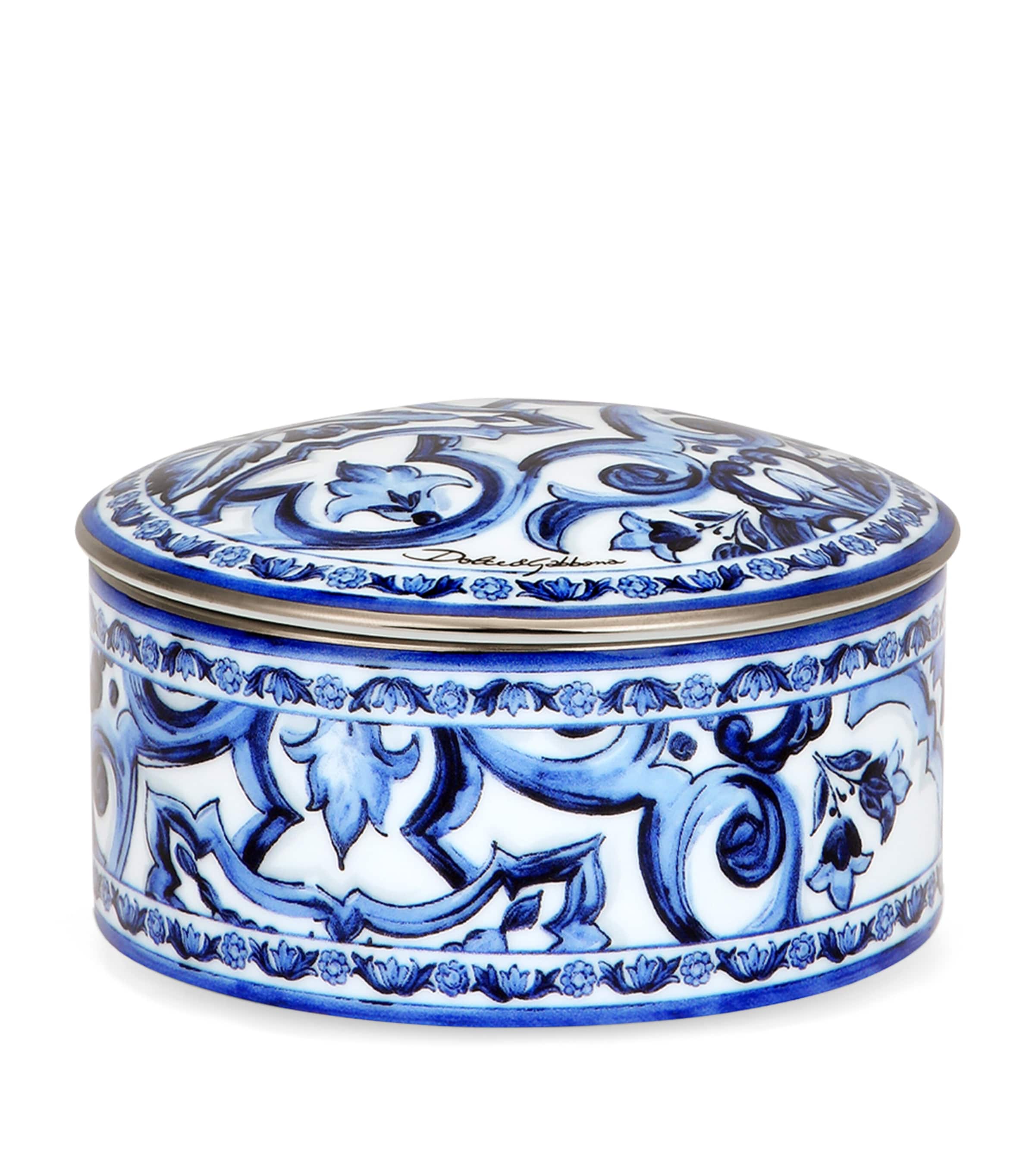 Dolce&Gabbana Casa porcelain Blu Mediterraneo trinket box - British product
