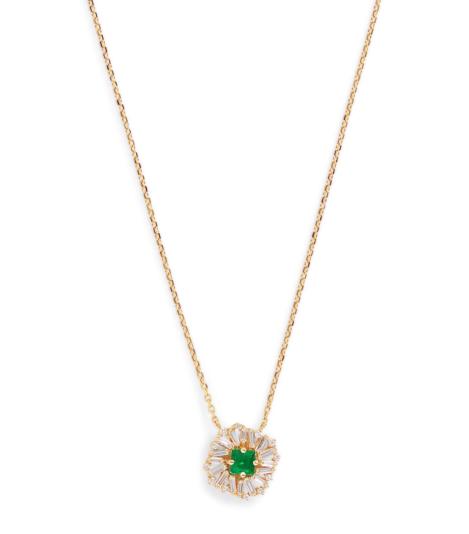 Suzanne Kalan Princess Flower diamond emerald necklace, UK version