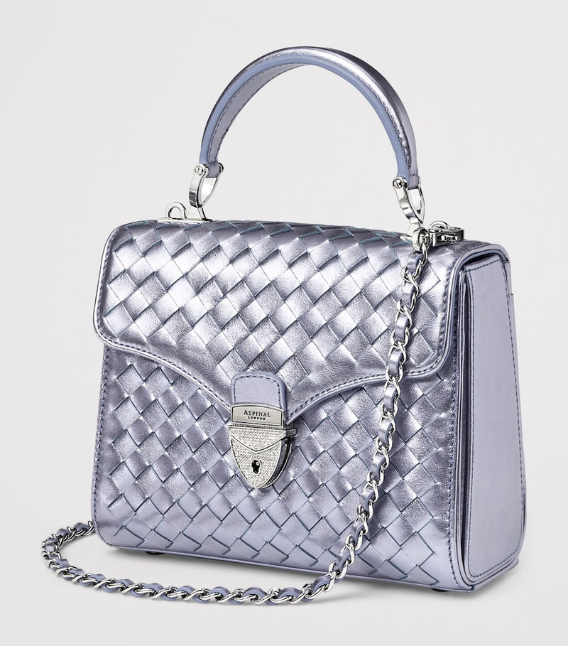 Aspinal of London metallic leather Mayfair bag midi - UK version