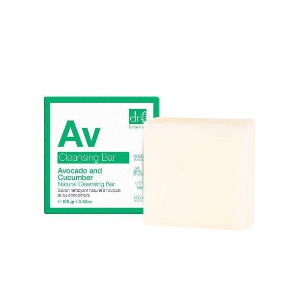 Dr Botanicals Avocado and Cucumber Cleansing Bar - British product