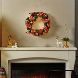Livingandhome red ribbon lighted wreath 30cm (British brand)