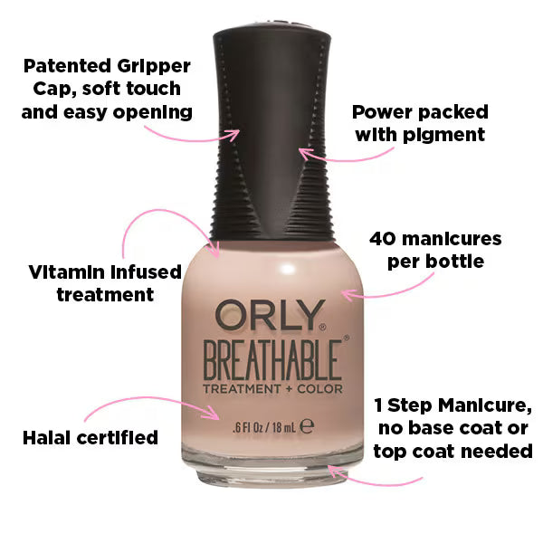 Orly Breathable Nail Polish Nourishing Nude 18ml, imported from the UK