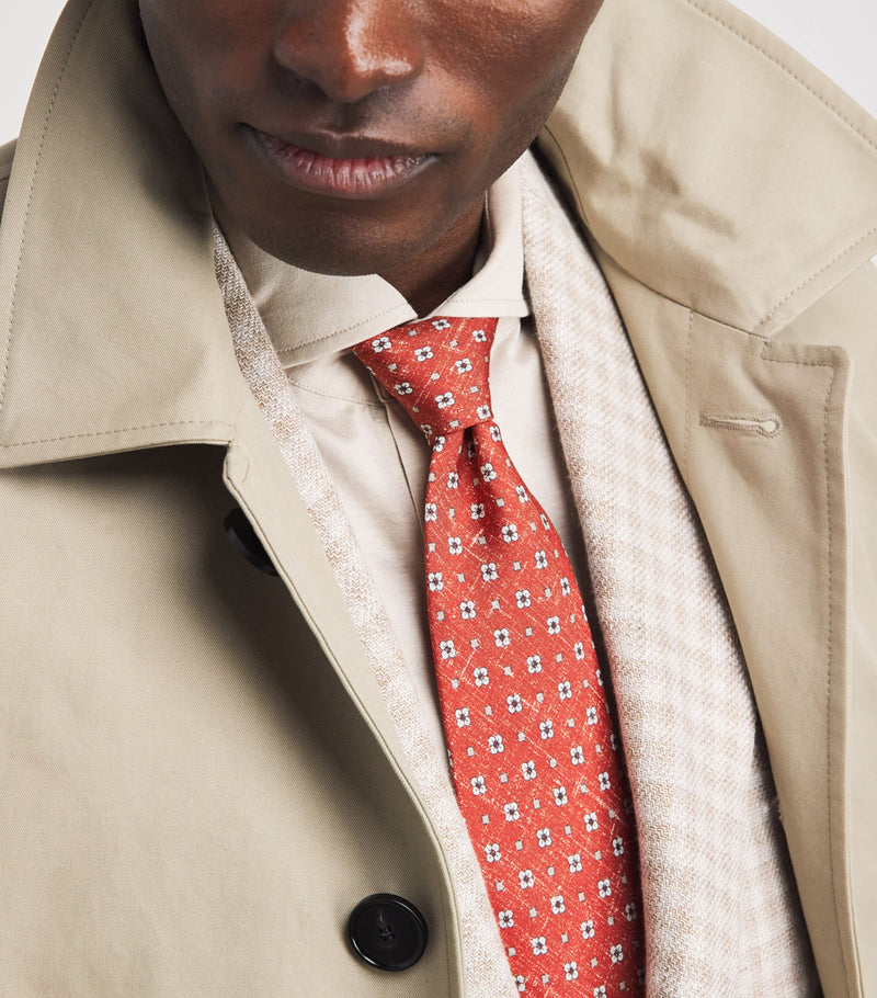 Isaia silk floral tie 6cm width, imported from the UK
