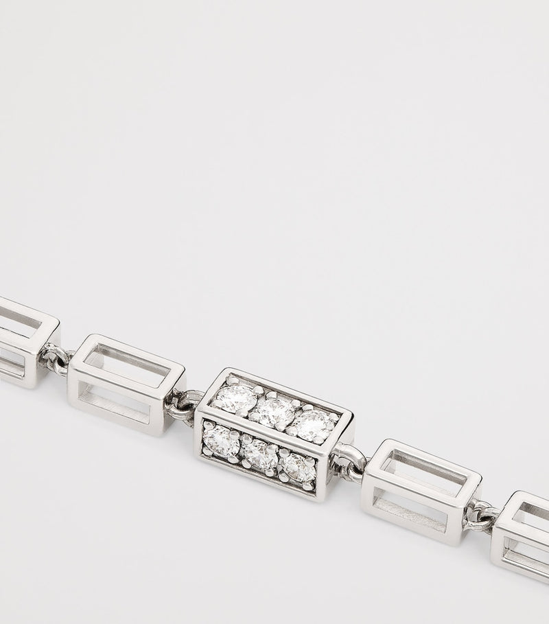 Suzanne Kalan white gold diamond large block chain bracelet - British product