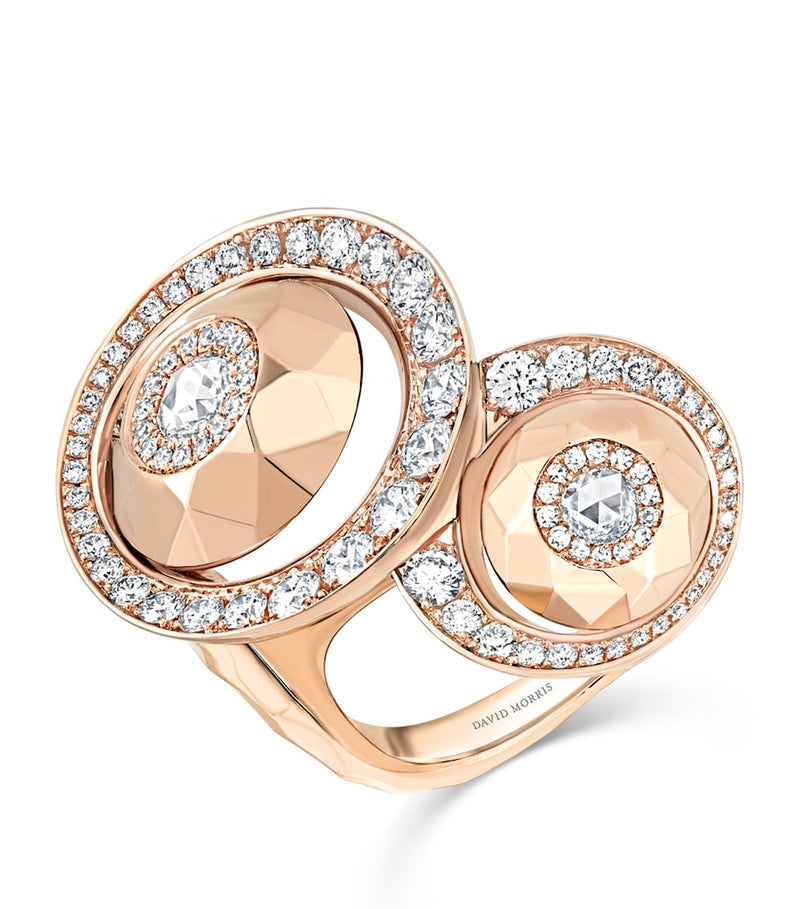 David Morris rose gold rose cut forever ring, imported from the UK
