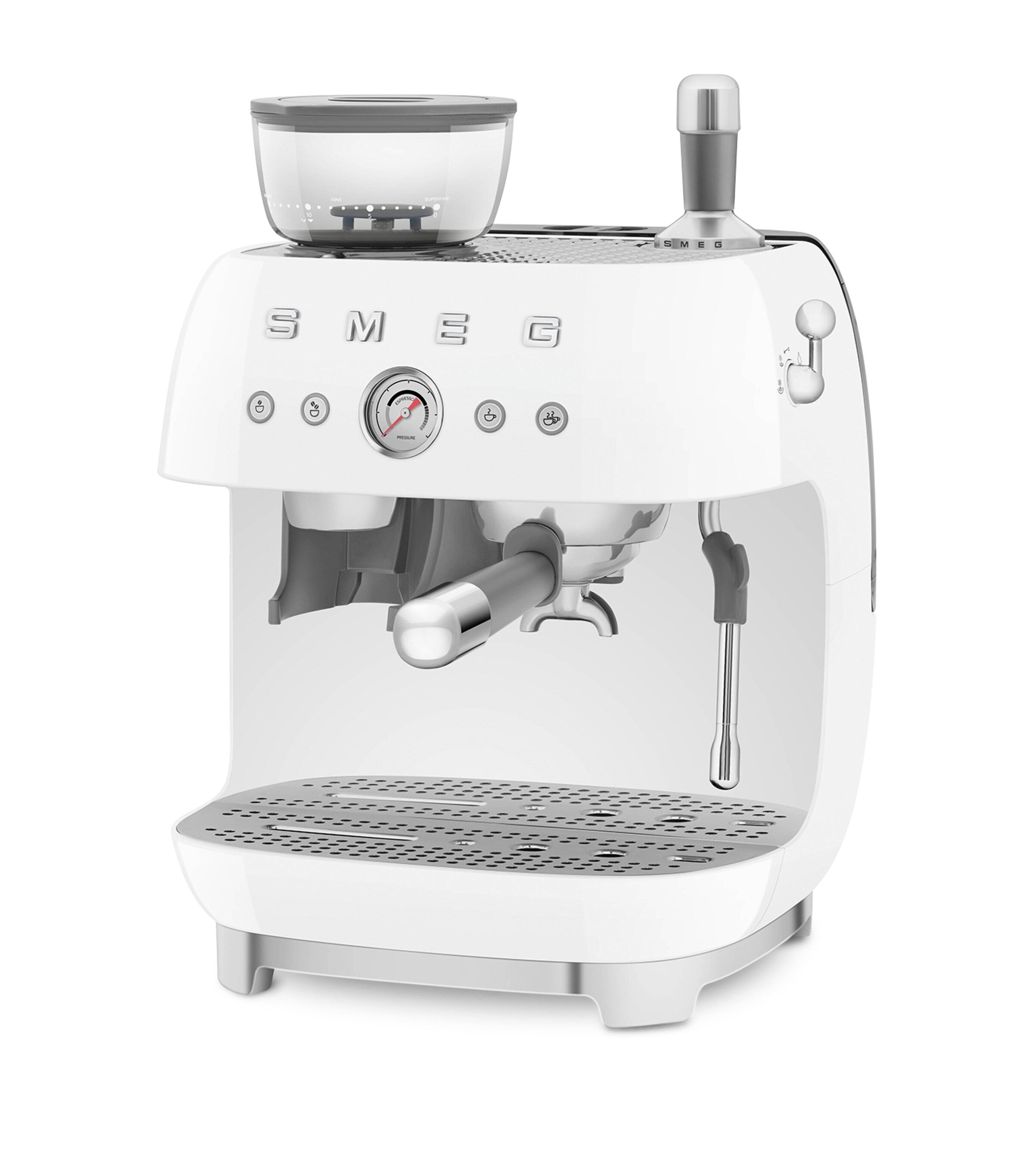 Smeg EGF03WHUK espresso coffee machine with grinder (British brand)