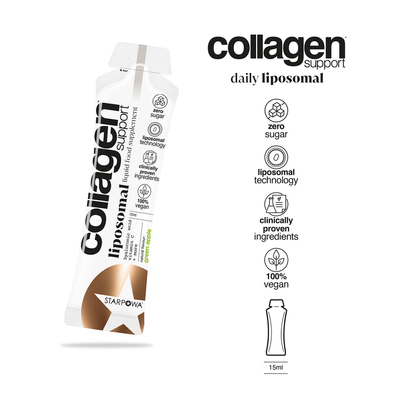 Starpowa Vegan Collagen Liquid Liposomal Green Apple 14 Sachets (British brand)