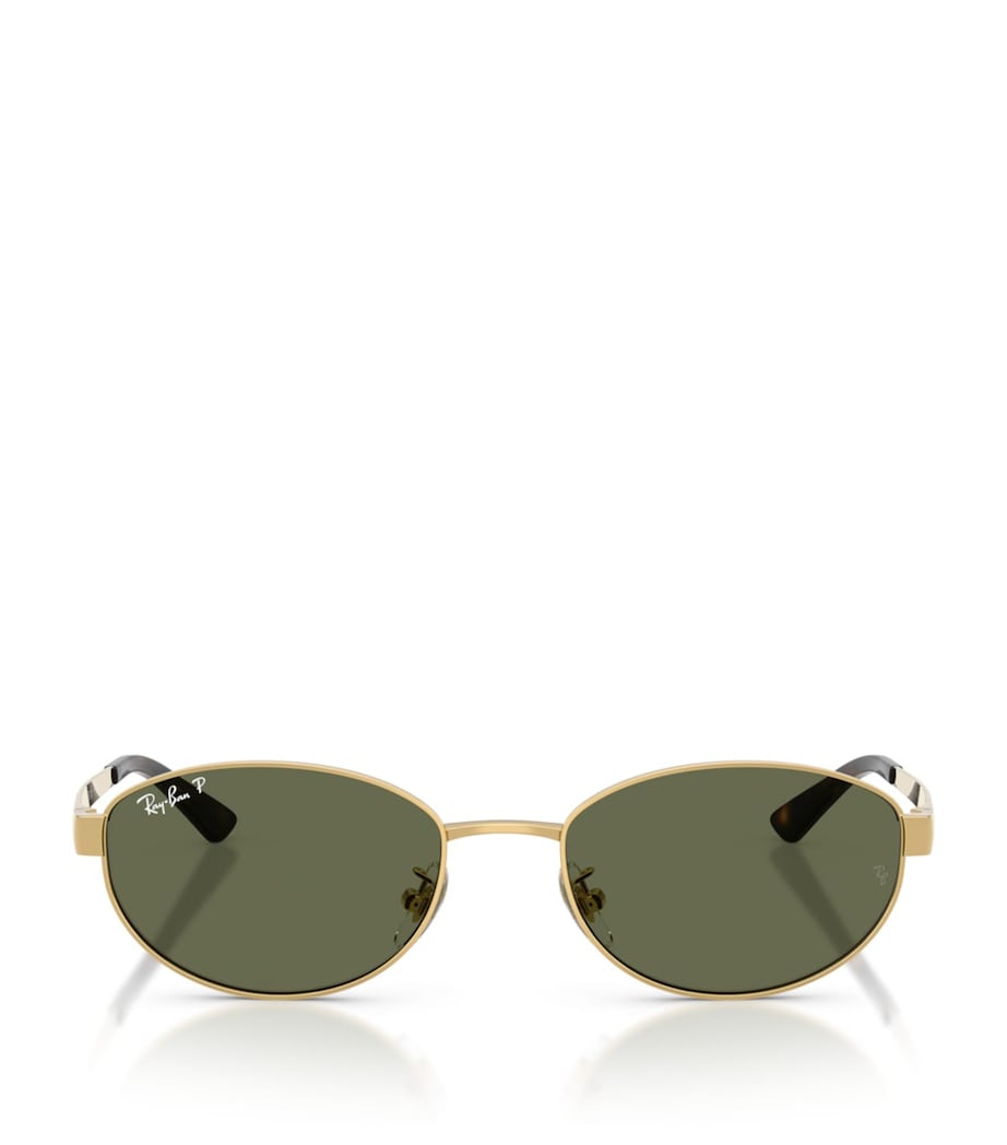 Ray-Ban RB3774D metal oval sunglasses gold-tone, imported from the UK