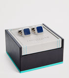Tateossian sterling silver and lapis cufflinks, imported from the UK