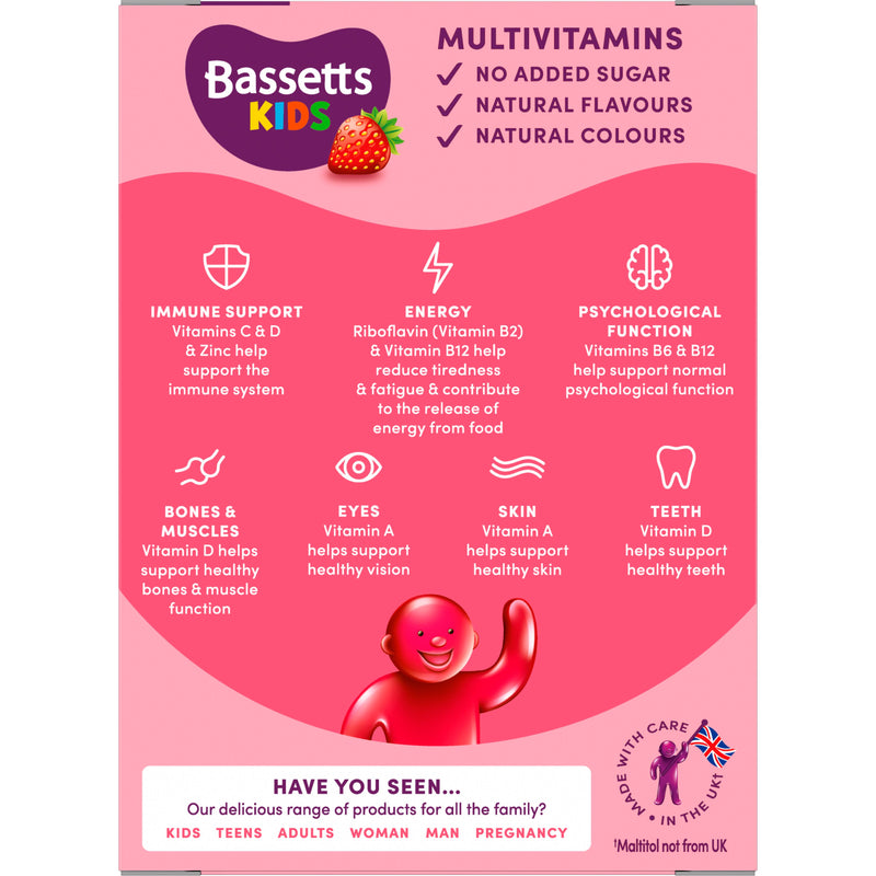 Bassetts strawberry multivitamin gummies for kids 30 count - British product