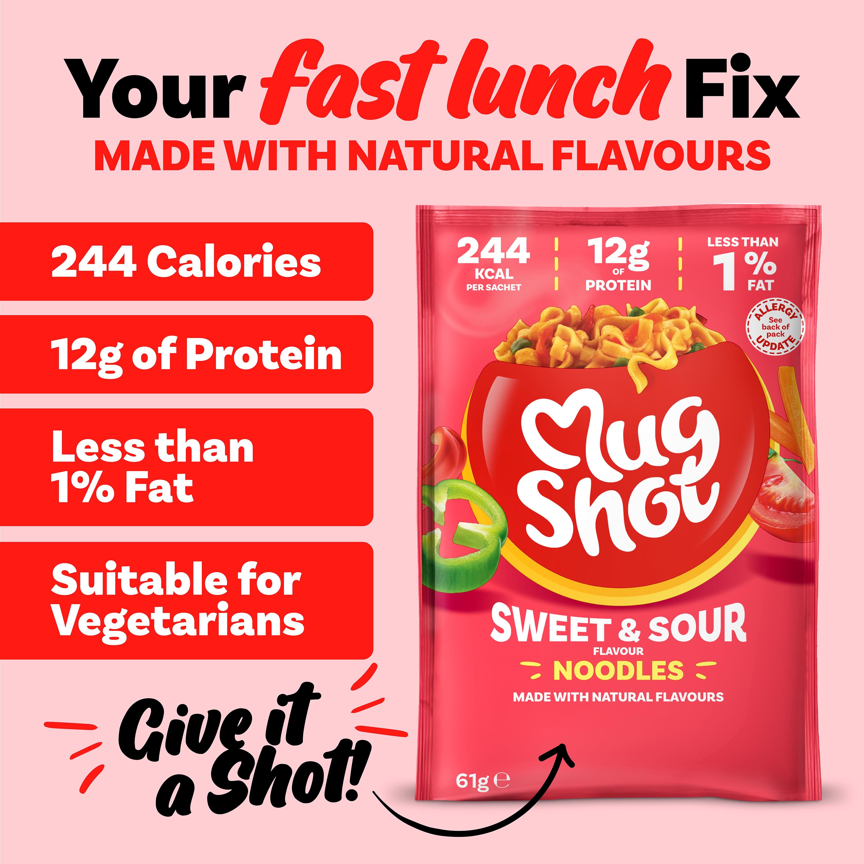 Mug Shot sweet and sour noodles 67g sachet (British brand)