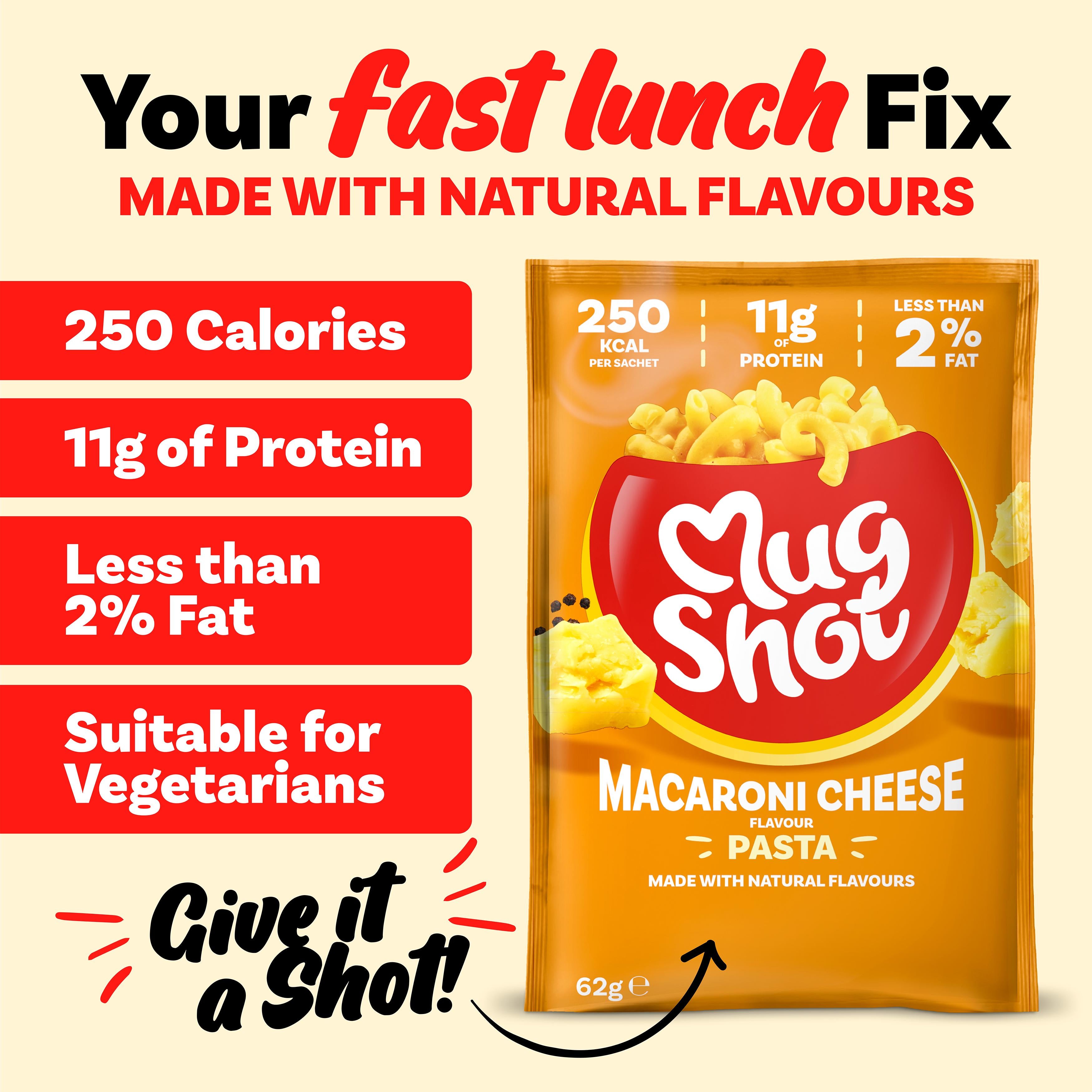 Mug Shot Macaroni Cheese instant pasta 68g, UK version