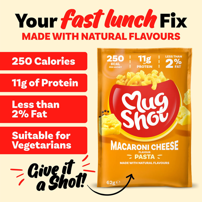 Mug Shot Macaroni Cheese instant pasta 68g, UK version