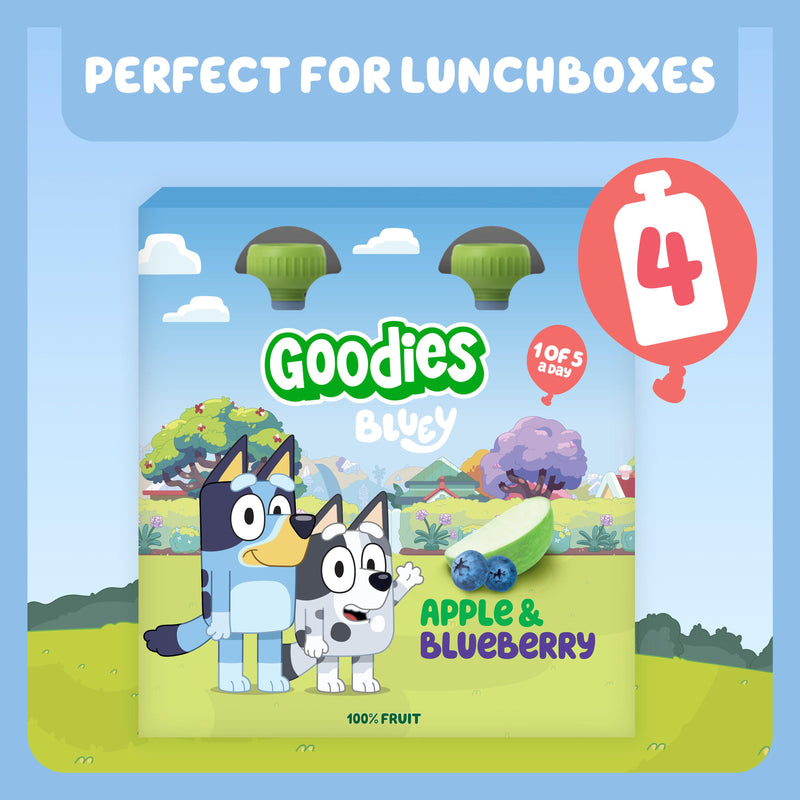Goodies fruit pouch Apple and Blueberry 4x100g (British brand)