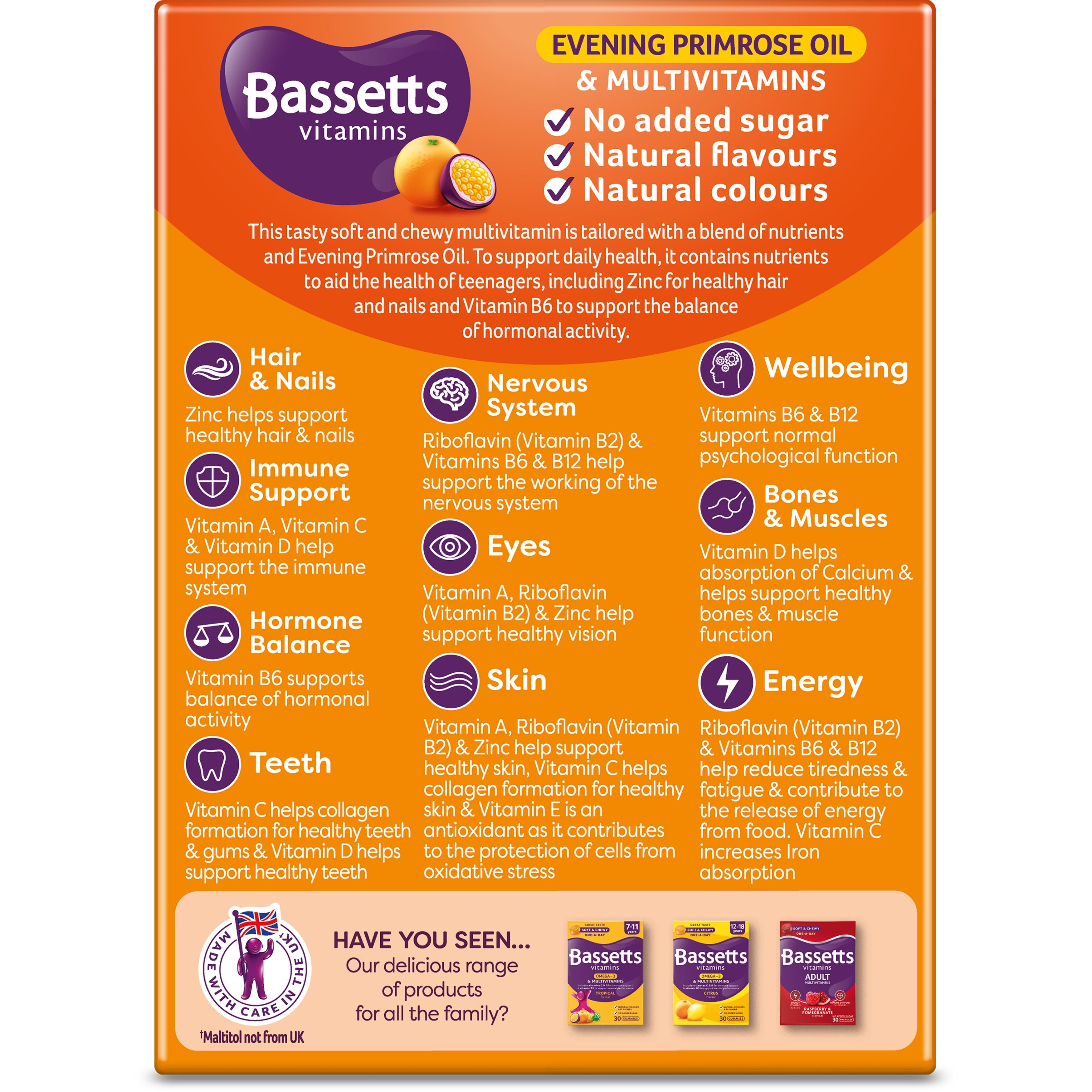 Bassetts multivitamin pastilles evening primrose oil 30 count - British product